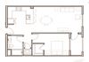 One bedroom floor plan l Aster Apartments for rent in Dublin CA